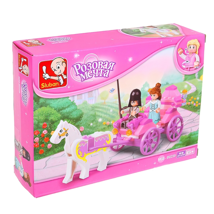 Конструктор «Розовая мечта: прогулка на карете», 99 деталей Конструктор «Розовая мечта: прогулка на карете», 99 деталей