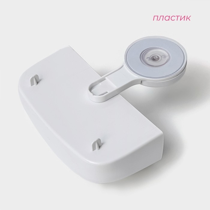 Держатель для ванных принадлежностей на липучке Доляна, 16,5&times;6,5&times;17см, цвет белый