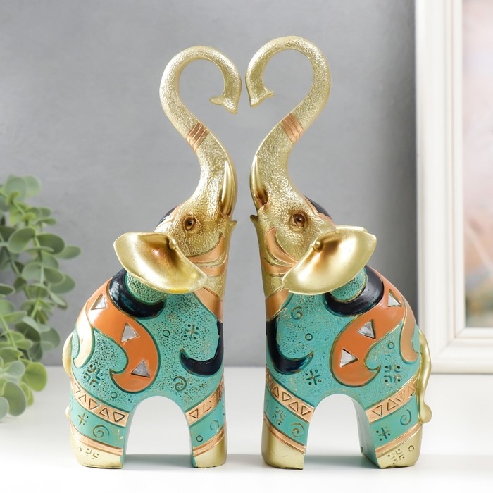 Сувенир полистоун "Африканский слон" набор 2 шт 6х17х21 см
