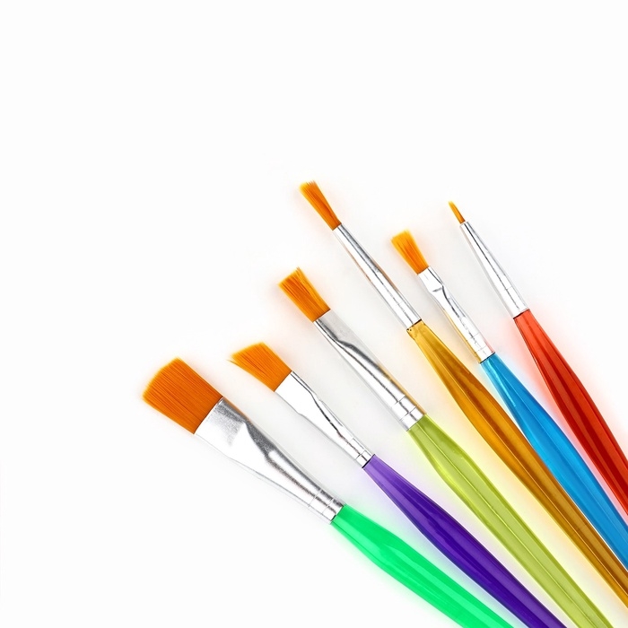 Кисть для рисования набор 6 шт. синтетика плоские &laquo;Солнце&raquo;