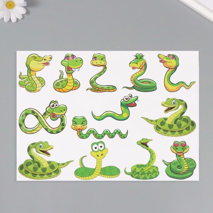 Новогодняя декупажная карта "Змеи", плотность 45 г/м2, формат А4