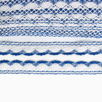Тесьма плетёная, с люрексом 4,5 см., в рулоне 100 м., сине-белая Тесьма плетёная, с люрексом 4,5 см., в рулоне 100 м., сине-белая