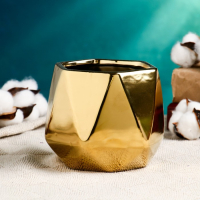Кашпо "Золотой многогранник" 12,5х10,5см Кашпо "Золотой многогранник" 12,5х10,5см