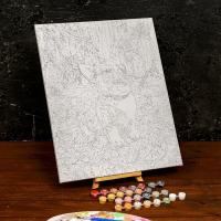 Картина по номерам на холсте с подрамником &laquo;Корги в осенней листве&raquo;, 40 х 50 см