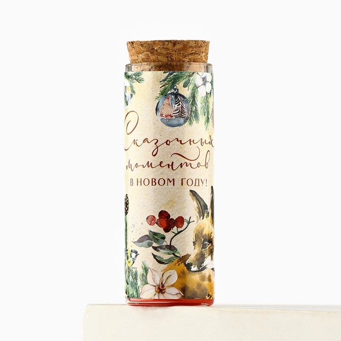Свеча новогодняя &laquo;Сказочных моментов&raquo;, на Новый год, аромат вишня, 9 х 3,5 см