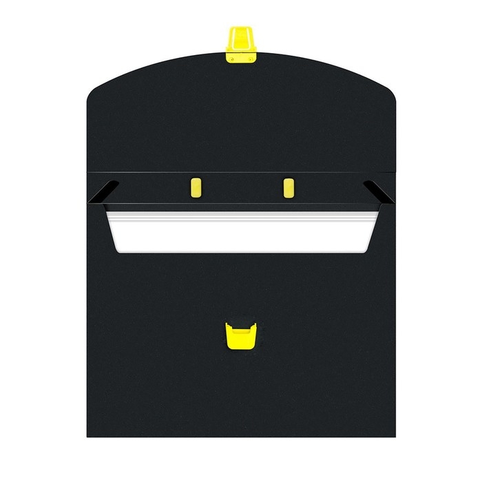 Папка-портфель А4, 700 мкм, 1 отделение, Calligrata, чёрный, неон салатовый