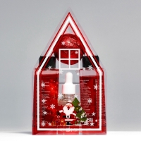 Новогодний подарочный набор косметики «Пряничный домик» для душа и ванны, красная серия Новогодний подарочный набор косметики «Пряничный домик» для душа и ванны, красная серия