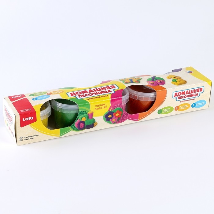 Набор для лепки &laquo;Радужный песок0187, 5 цветов по 140 г, формочка