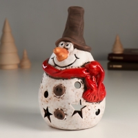 Подсвечник керамика на 1 свечу "Пухлый снеговичок со звёздочками" 8,9х10,2х16,3 см Подсвечник керамика на 1 свечу "Пухлый снеговичок со звёздочками" 8,9х10,2х16,3 см