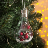 Ёлочный шар &laquo;Ягоды&raquo;, батарейки, 5 LED, свечение белое