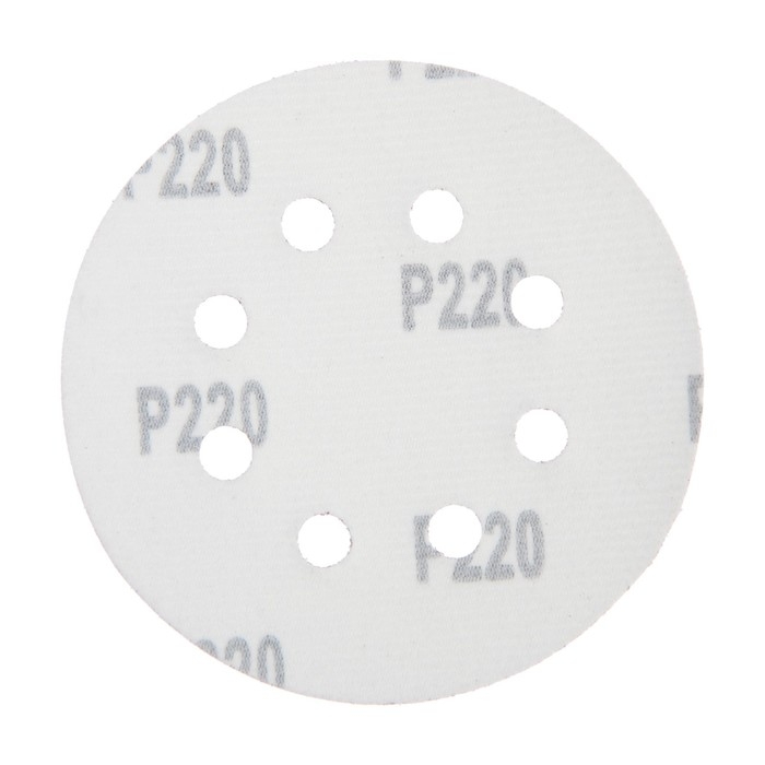 Круг абразивный шлифовальный под "липучку" ТУНДРА, перфорированный, 125 мм, Р220, 10 шт.