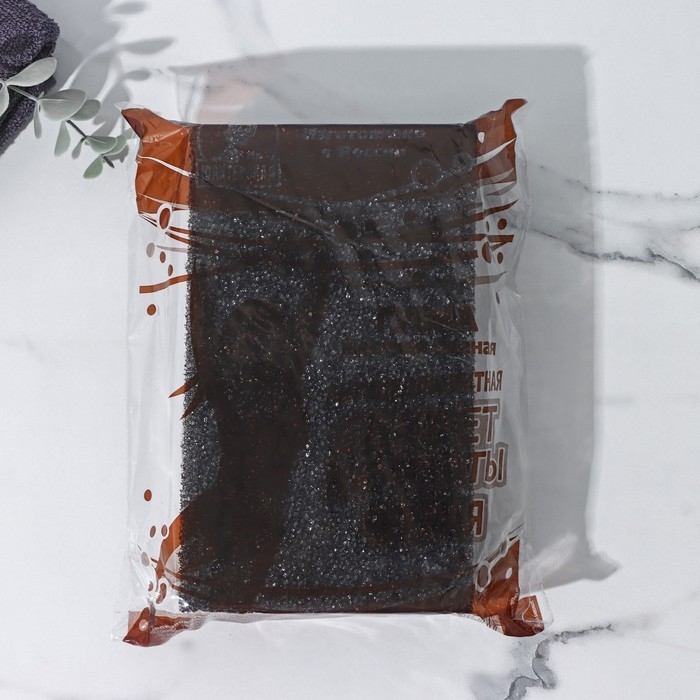 Губка для тела &laquo;Секрет красоты&raquo;, жёсткая, антицеллюлитная, цвет черный