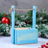 Кашпо деревянное, 15×12×8.5(25) см "Пауль и Любовь. Новогоднее, Снежинки, ёлочки", с принтом Кашпо деревянное, 15×12×8.5(25) см "Пауль и Любовь. Новогоднее, Снежинки, ёлочки", с принтом