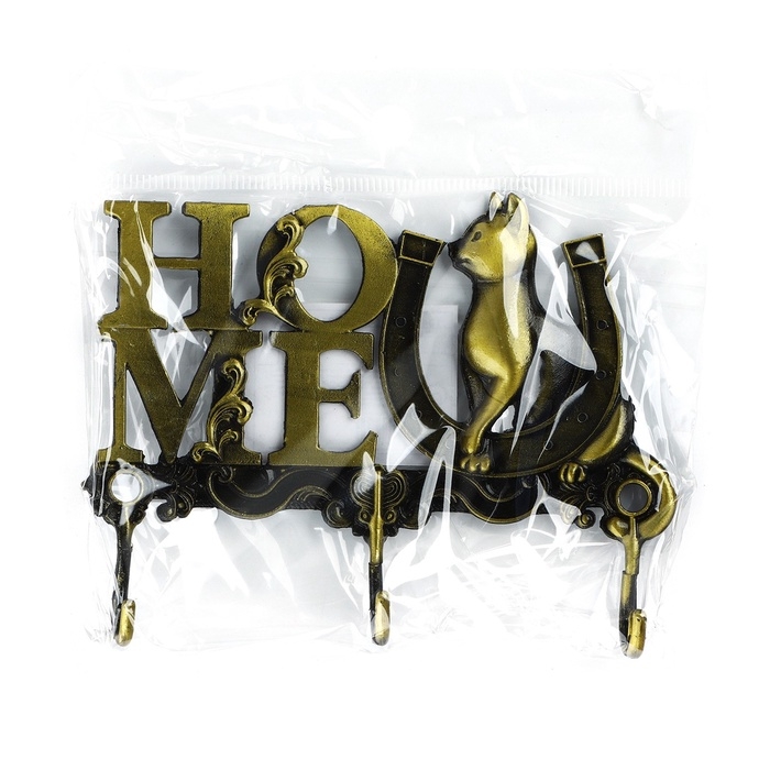 Ключница настенная &laquo;HOME&raquo;, кот, 11 х 6.9 см