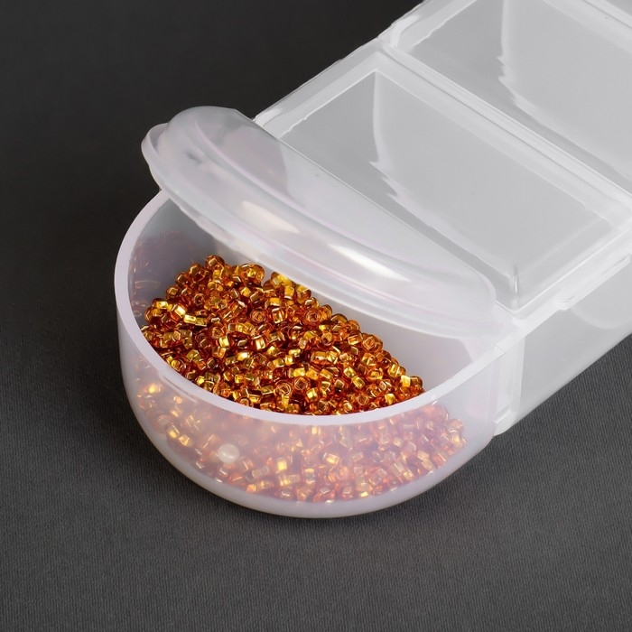 Органайзер для рукоделия, 7 отделений, 19 &times; 5 &times; 2,9 см, цвет прозрачный