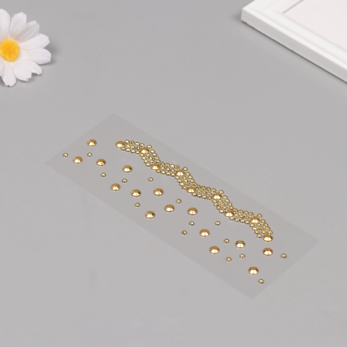 Наклейка пластик стразы Наклейка пластик стразы "Чокер Роскошь" золото 11,6х18 см