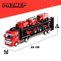 Грузовик металлический &laquo;Перевозчик&raquo;, инерция, с 6 машинками