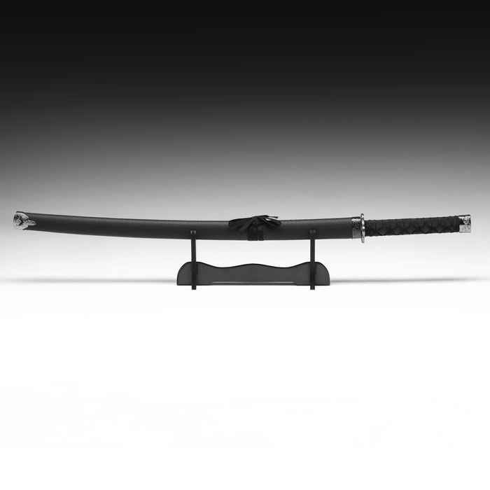 Сувенирное оружие "Катана Даичи" 98 см, клинок 46 см, ножны под змею, черная, на подставке