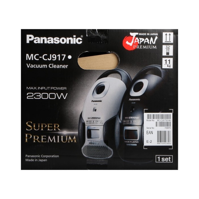 Пылесос PANASONIC MC-CJ917W, мешок, 2300 Вт, 6 л, 60 дБ, шнур 7 м, белый Пылесос PANASONIC MC-CJ917W, мешок, 2300 Вт, 6 л, 60 дБ, шнур 7 м, белый