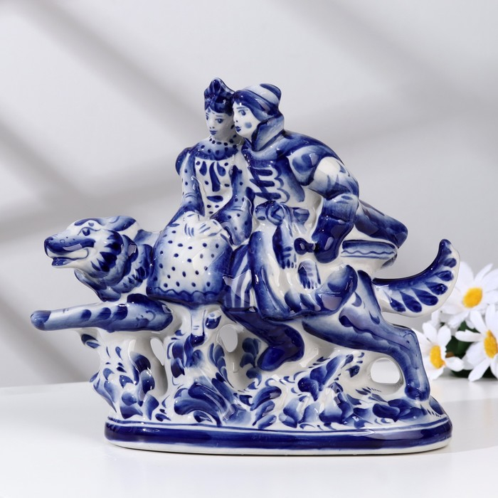 Сувенир "Иван Царевич на сером Волке" 25х10х20,5 см, гжель