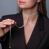 Чокер &laquo;Лёд&raquo; притягательный, цвет белый в серебре, 54,5 см