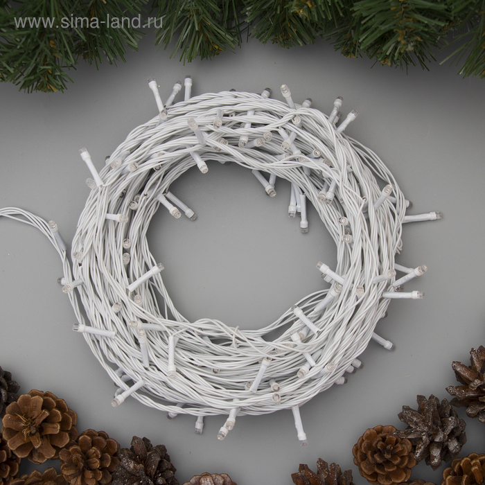 Гирлянда &laquo;Нить&raquo; 20 м, IP20, белая нить, 200 LED, свечение мульти, 8 режимов, 220 В