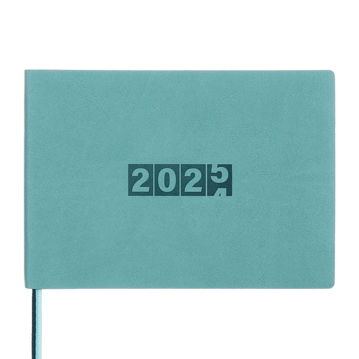 Еженедельник датированный 2025 года, 181х127 мм, 64 листа ESCALADA, мягкая обложка из искусственной кожи, блинтовое тиснение, кремовый блок 70 г/м&sup2;, зелёный