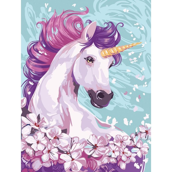 Алмазная мозаика с полным заполнением на холсте &laquo;Единорог&raquo;, 30 х 40 см