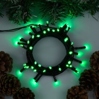 Гирлянда &laquo;Нить&raquo; 5 м, IP20, тёмная нить, 50 LED, свечение зелёное, 8 режимов, 220 В