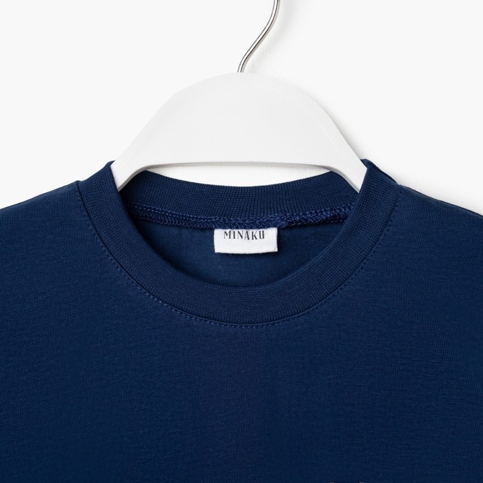 Лонгслив детский MINAKU: Basic line цвет темно-синий, рост 110