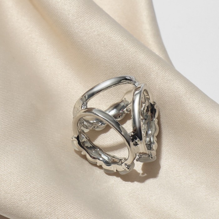 Муфта для платка &laquo;Треугольник&raquo;, цвет серый в серебре