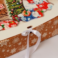 Новый год. Коробка подарочная новогодняя складная, упаковка, &laquo;Волшебства и сказки&raquo;, 31 &times; 24,5 &times; 8 см.