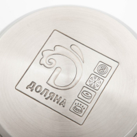 Кастрюля из нержавеющей стали с крышкой Доляна &laquo;Роскошь&raquo;, 2,2 л, d=19 см