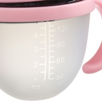 Бутылочка для кормления M&B, ШГ &Oslash;70мм, 150мл., с ручками, силиконовая колба, цвет розовый