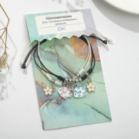 Браслеты &laquo;Неразлучники&raquo; рыбки с ромашками, цветные, 7 см