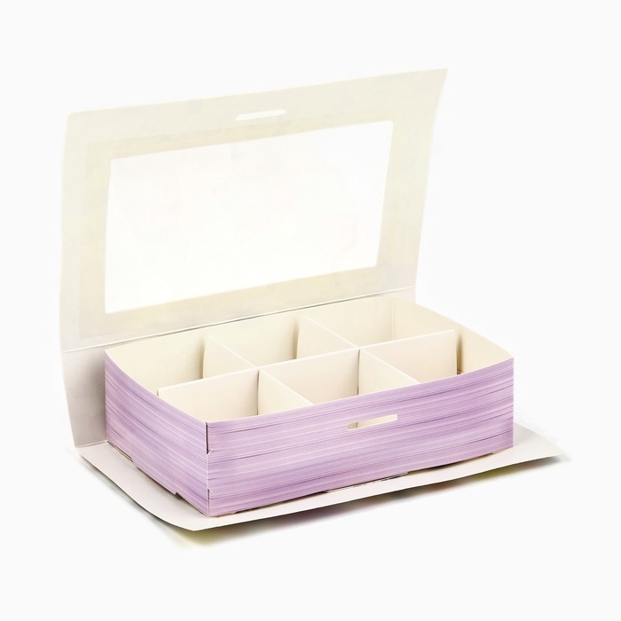 Коробка под 6 конфет с ячейками &laquo;Расцветай&raquo; 14.5 х 9.5 х 3.5 см