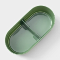 Ланч - бокс двухуровневый с крышкой &laquo;Милитари&raquo;, 17,5&times;9,2&times;6 см, 430 мл, 270 мл, столовые приборы, цвет зелёный