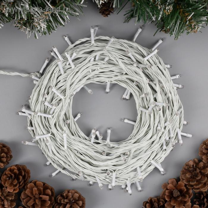 Гирлянда &laquo;Нить&raquo; 20 м, IP20, белая нить, 200 LED, свечение жёлтое, 8 режимов, 220 В