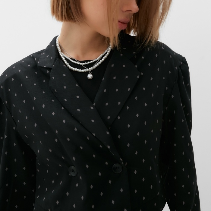 Жакет женский MINAKU: Green trend цвет чёрный, р-р 48 Жакет женский MINAKU: Green trend цвет чёрный, р-р 48