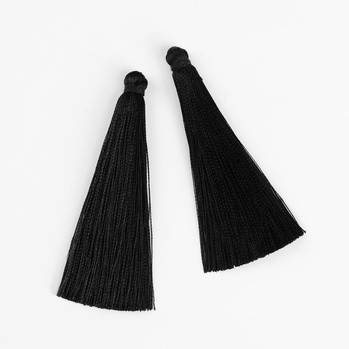 Подвеска декоративная &laquo;Кисть&raquo;, набор 2 шт., L кисти 6,5 см, цвет чёрный