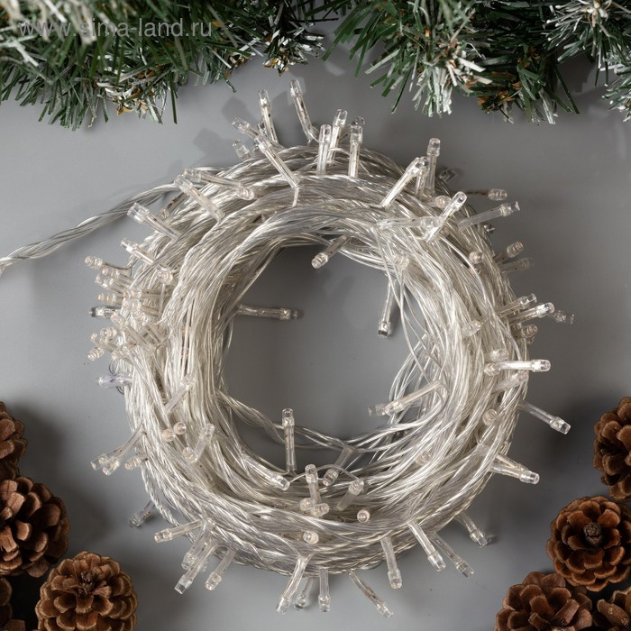 Гирлянда &laquo;Нить&raquo; 20 м, IP20, прозрачная нить, 200 LED, свечение фиолетовое, 8 режимов, 220 В