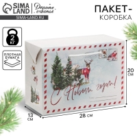 Пакет-коробка &laquo;Новогодняя пора&raquo;, 28 х 20 х 13 см, Новый год