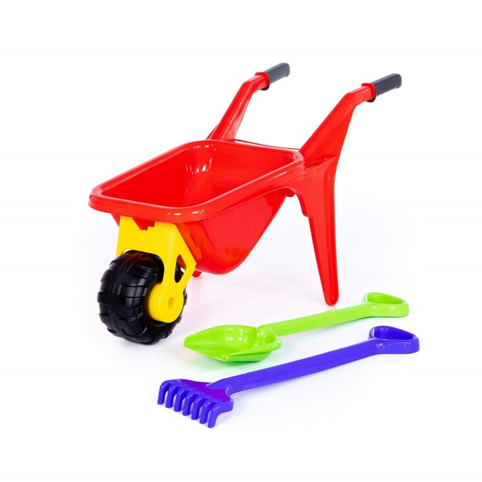 Песочный набор: тачка «Садовод», лопата большая, грабли большие, цвета МИКС Песочный набор: тачка «Садовод», лопата большая, грабли большие, цвета МИКС