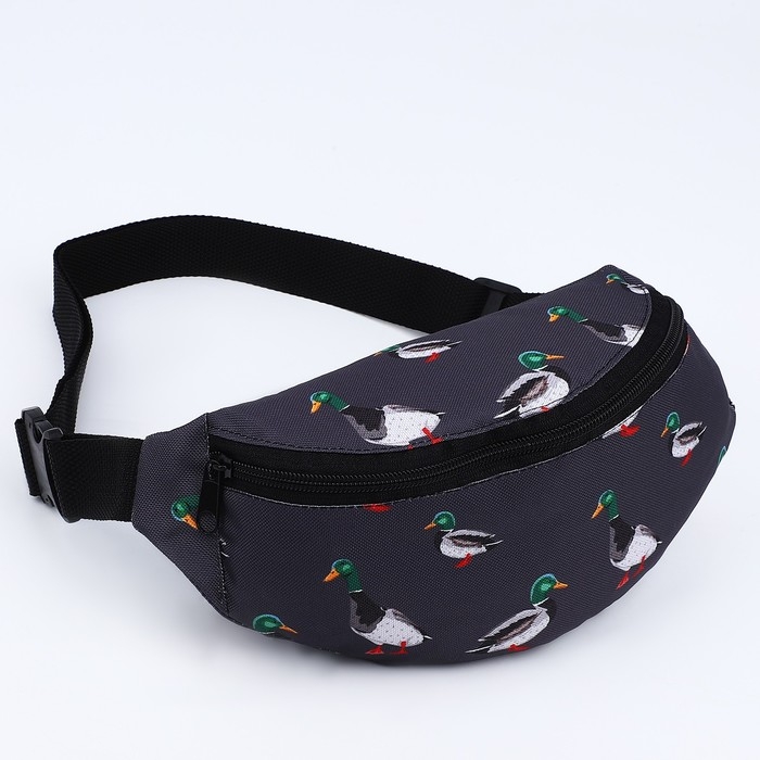 Сумка поясная Утки, 32х8х15 см, отд на молнии, цвет серо-зелёный Сумка поясная Утки, 32х8х15 см, отд на молнии, цвет серо-зелёный