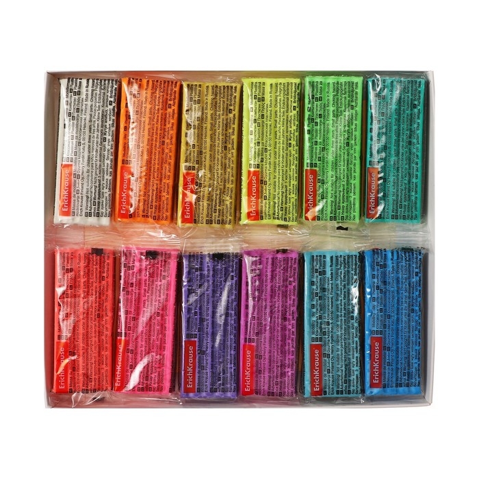 Пластилин 12 цветов, 216 г, ErichKrause Пластилин 12 цветов, 216 г, ErichKrause "Jolly Friends Pastel Bloom", со стеком, в картонной упаковке