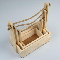 Набор кашпо деревянных 3 в 1 (30.5&times;18.5&times;35; 25.5&times;15&times;30; 20&times;12&times;23) "Аром", натуральная сосна