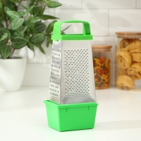 Тёрка Доляна &laquo;Универсал&raquo;, 4 грани, контейнер 450 мл, 27&times;12&times;0,9 см, цвет МИКС