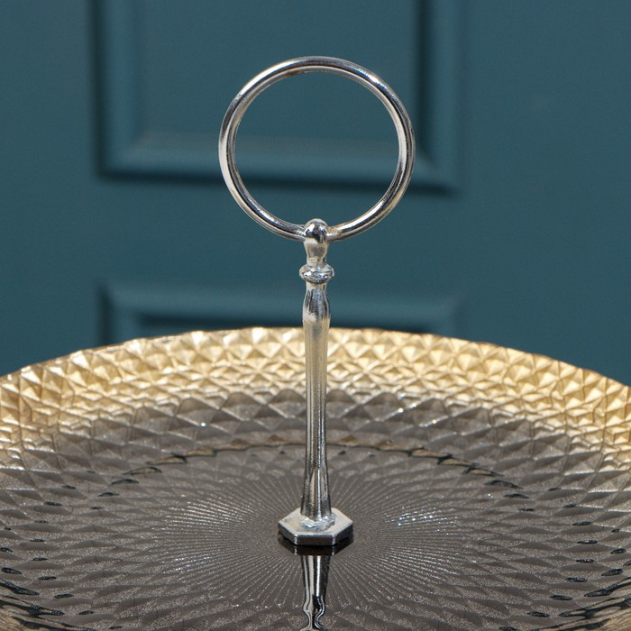 Блюдо 2-х ярусное &laquo;Барокко&raquo;, d=21/28 см, цвет чёрный с золотом