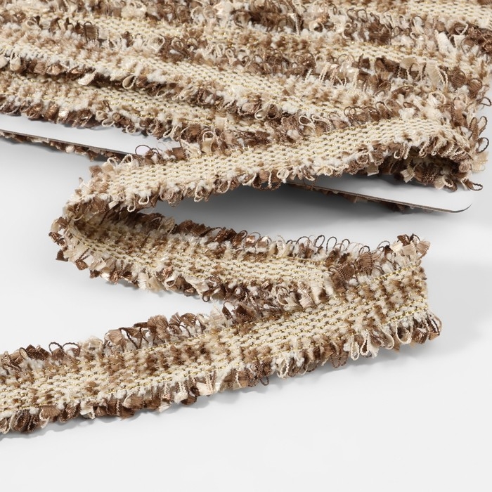 Тесьма декоративная &laquo;Твидовая&raquo;, двусторонняя, 30 мм, 5 &plusmn; 0,5 м, цвет кофейный