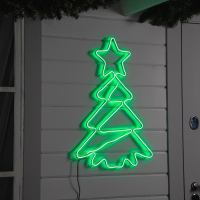 Неоновая фигура &laquo;Ёлочка&raquo;, 47 &times; 77 см, 480 LED, 220 В, свечение зелёное